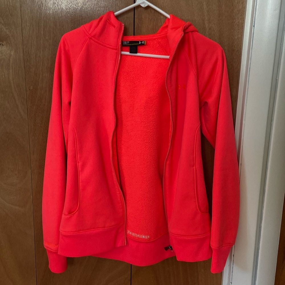 Under Armour neon pink/orange full zip hoodie